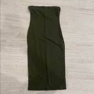 Form fitting olive tube midi dress NEW